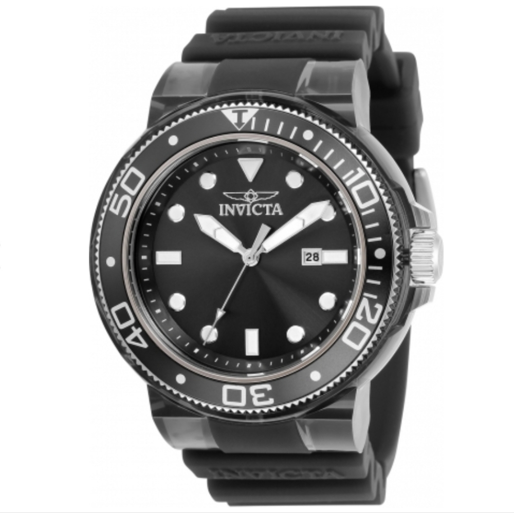 Invicta Pro Diver Anatomic Mens Watch (32330) 51.5mm Transparent Case Grey Band